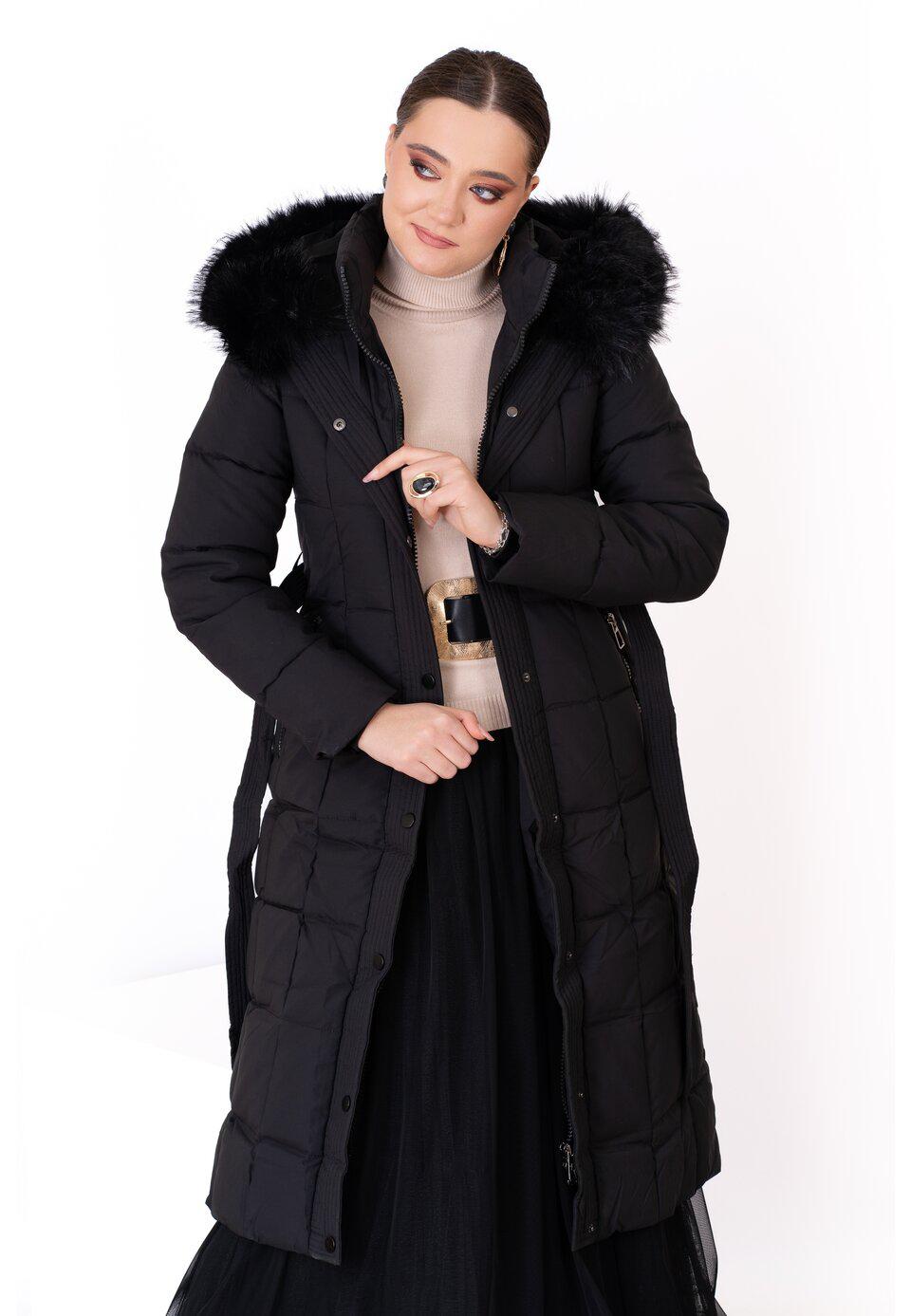 Geaca Lunga Neagra - Terry